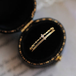 Double-layer Design 14K Gold Plated Wedding Band