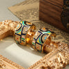Vintage Colored Enamel C-Shaped Earrings