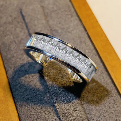 Gorgeous Princess Cut Paved Sterling Silver Wedding Band