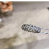 Oval Cut Eternity Sterling Silver Wedding Band