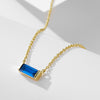 Simple design 925 Sterling Silver birth stone necklace