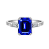 Unique Three Stone 2.5ct Tanzanite Blue Engagement Ring