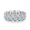 Oval Cut Eternity Sterling Silver Wedding Band