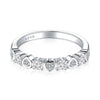 Unique Heart Round Cut Half Eterniry Silver Women's Wedding Band