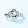 2 Pcs Natural Green Moss Agate Ring Set For Women