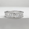 Gorgeous Princess Cut Paved Sterling Silver Wedding Band