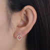 Four-leaf Clover Hollow Design Sterling Silver Earrings
