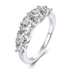 Luxury Five Stones Sterling Silver Wedding Band