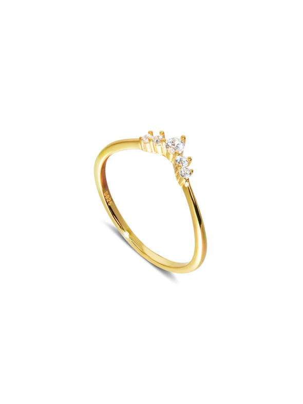 Simple Crown Design Sterling Silver Wedding Band