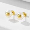Heart Natural Pearls Sterling Silver Stud Earrings