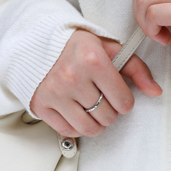 Classic Moissanite 18k White Gold Plated Wedding Band