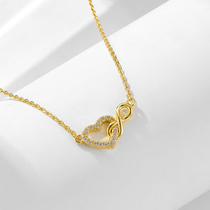 Heart and Infinity Design Silver Necklace