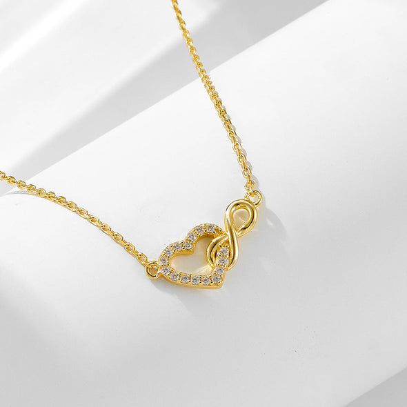 Heart and Infinity Design Silver Necklace