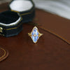 Vintage Moon Stone Marquise Shape in Sterling Silver Engagement