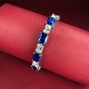 luxurious Elongated Cushion Cut Royal Blue Tennis Bracelet