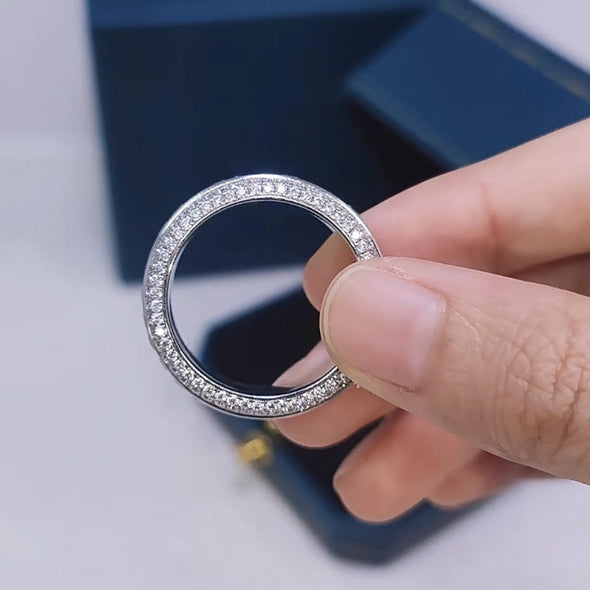 Exquisite 5 Rows Eternity Sterling Silver Wedding Women's Band