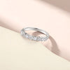 Unique Heart Round Cut Half Eterniry Silver Women's Wedding Band