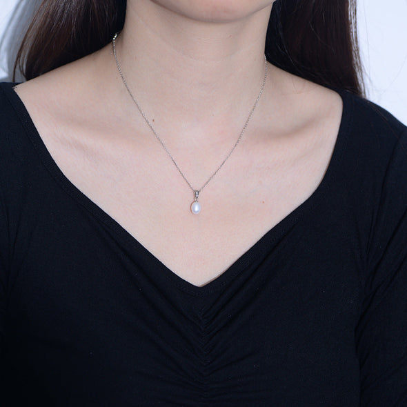 Classic Pearl Sterling Silver Necklace