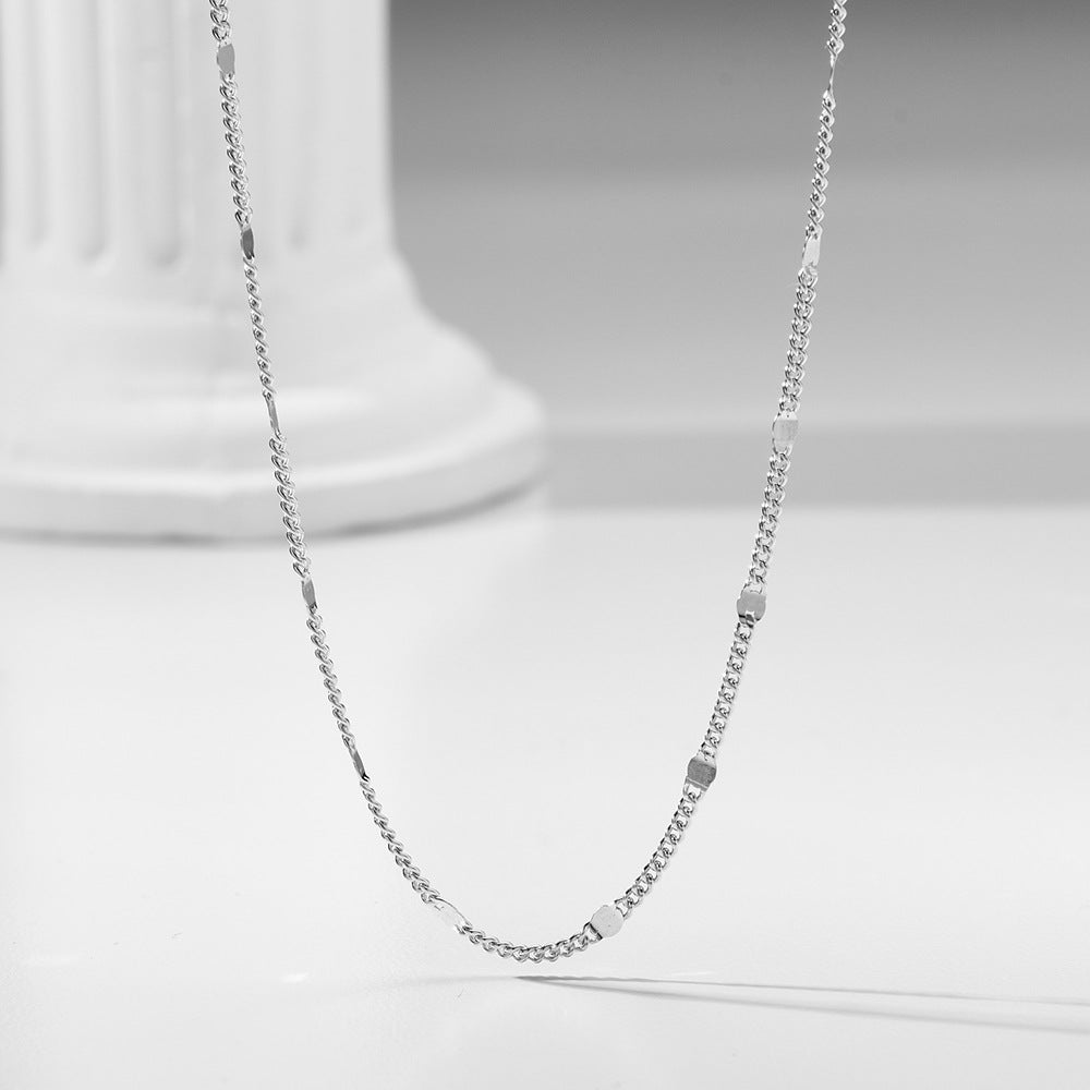 Minimalist Chain Necklace with Trendy Layering Design in Sterling Silver