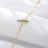 Geometric Emerald Green Sterling Silver Bracelet