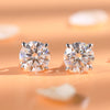 Classic 1.0ct 18K White Gold Plated D Color Moissanite Earrings