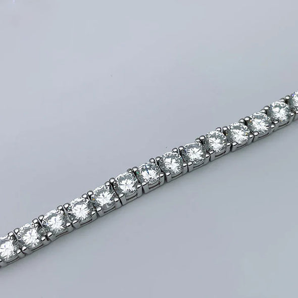 Exquisite Round Cut 925 Sterling Silver Tennis Bracelet