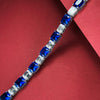 luxurious Elongated Cushion Cut Royal Blue Tennis Bracelet