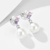 Elegant Pearls Sterling Silver Pendant Earrings