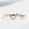 Simple Wave Design Rose Golden Tone Wedding Band
