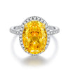 Exquisite Oval Cut Halo Sterling Silver Engagement Ring