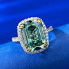 Exquisite Tourmaline Green Sterling Silver Engagement Ring