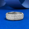 Exquisite 5 Rows Eternity Sterling Silver Wedding Women's Band