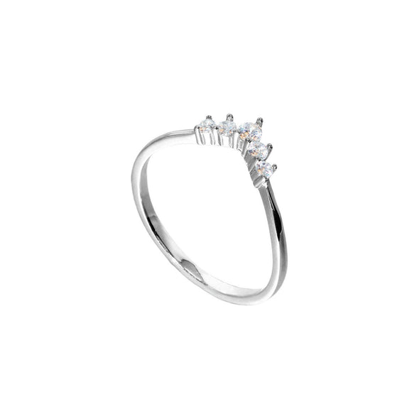 Simple Crown Design Sterling Silver Wedding Band