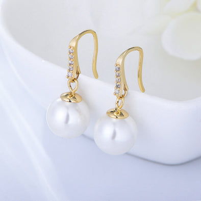 Elegant Pearl Drop Earrings for Mom