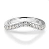 V Design Half Eternity Sterling Silver Moissanite Wedding Band