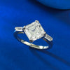 Classic Asscher Cut Solitaire Engagement Ring in Sterling Silver