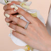 2.5 Ct Oval Cut Moissanite White Gold Wedding Band