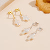 Cross Shape Pearl Drop Earrings