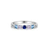 Round Cut Multi-color Sterling Silver Wedding Band