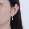 Elegant Pearls Sterling Silver Drop Earrings