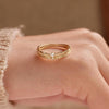 Double-layer Design 14K Gold Plated Wedding Band