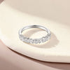 Unique Heart Round Cut Half Eterniry Silver Women's Wedding Band