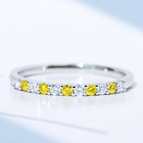 Two Tone Design 18k White Gold Plated Wedding Band