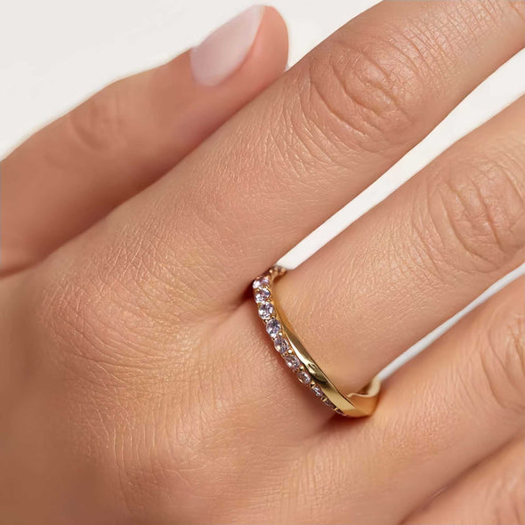 Classic Mobius Eternity Sterling Silver Engagement Ring