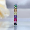 Rainbow Eternity Sterling Silver Women's Wedding Band