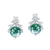 Olive Branch Green Moss Agate Stud Earrings