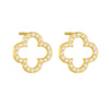 Four-leaf Clover Hollow Design Sterling Silver Earrings