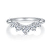 Stackable V Shape Moissanite Women Band in Sterling Silver