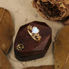 Retro Leaves Design Heart Shape Opal Engagement Ring