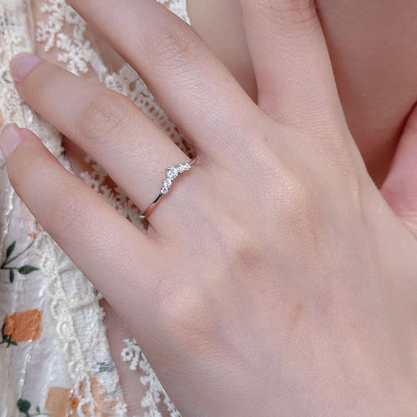 Simple Crown Design Sterling Silver Wedding Band